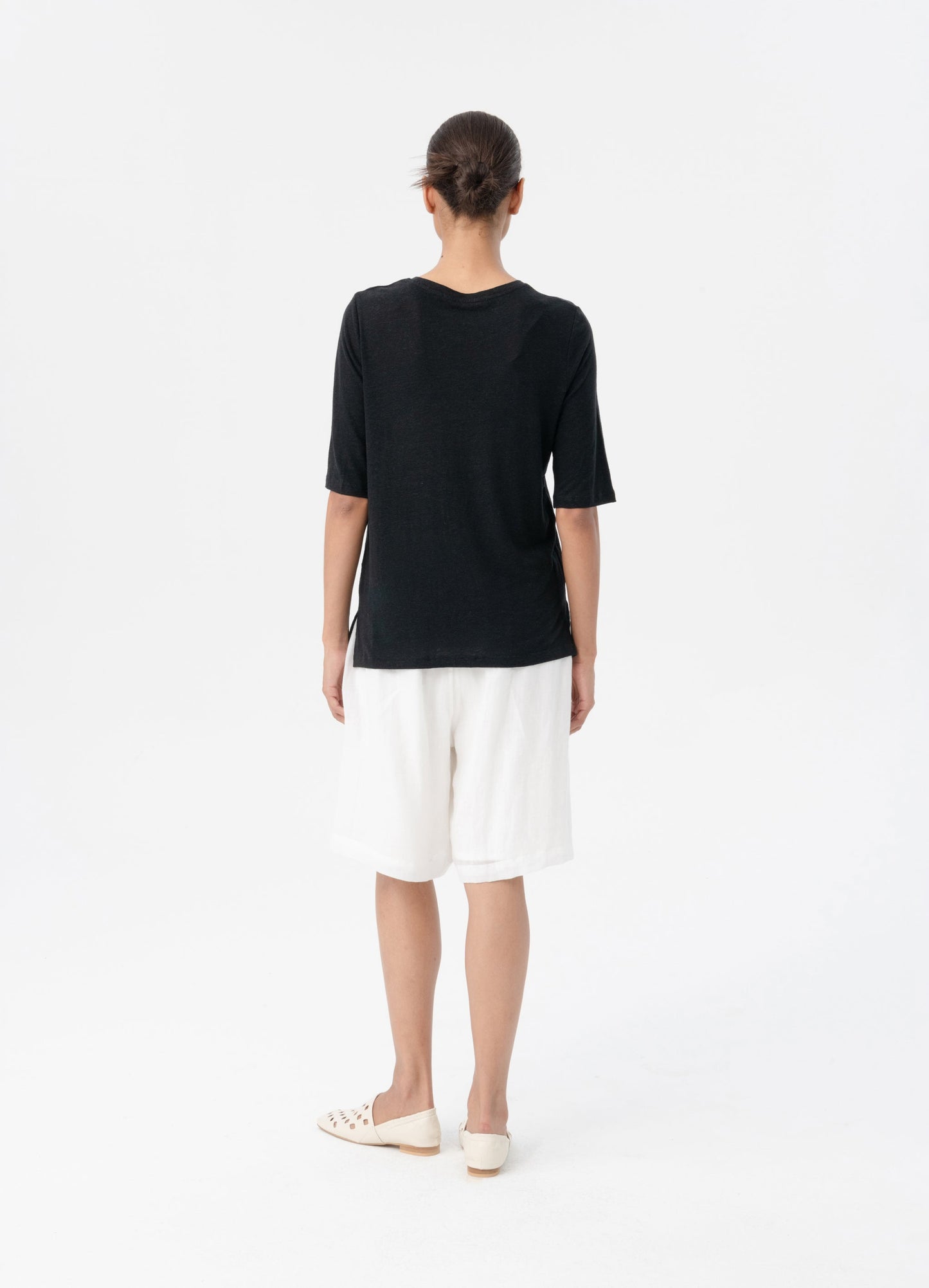 Linen Tee in White by Blacklist NZ women’s fashion