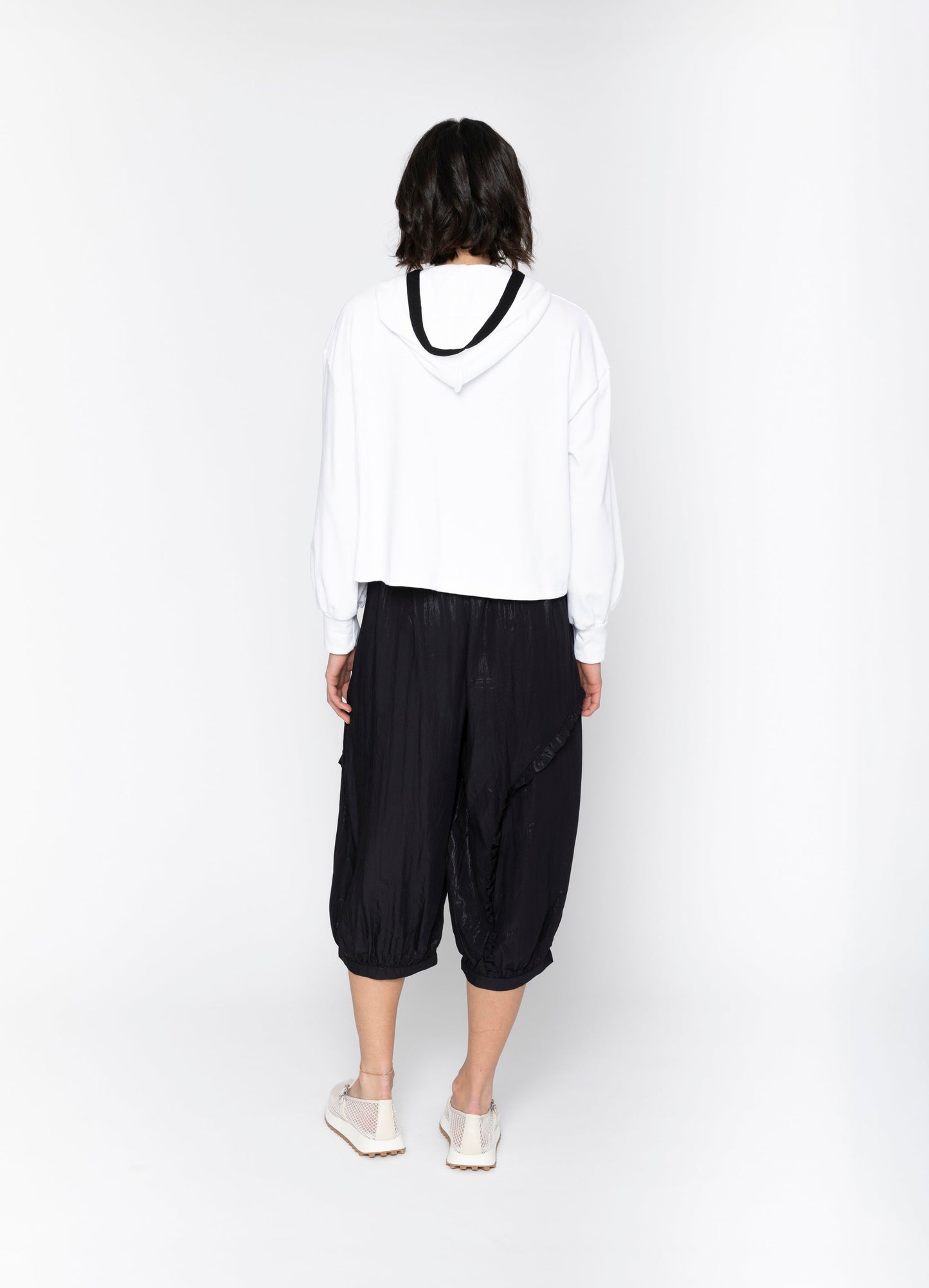 Sierra Hoodie in Black + White Trim by Blacklist NZ women’s fashion
