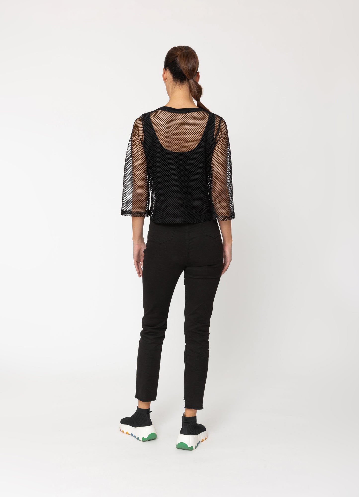 Arrow Mesh Top - 3/4 Sleeve