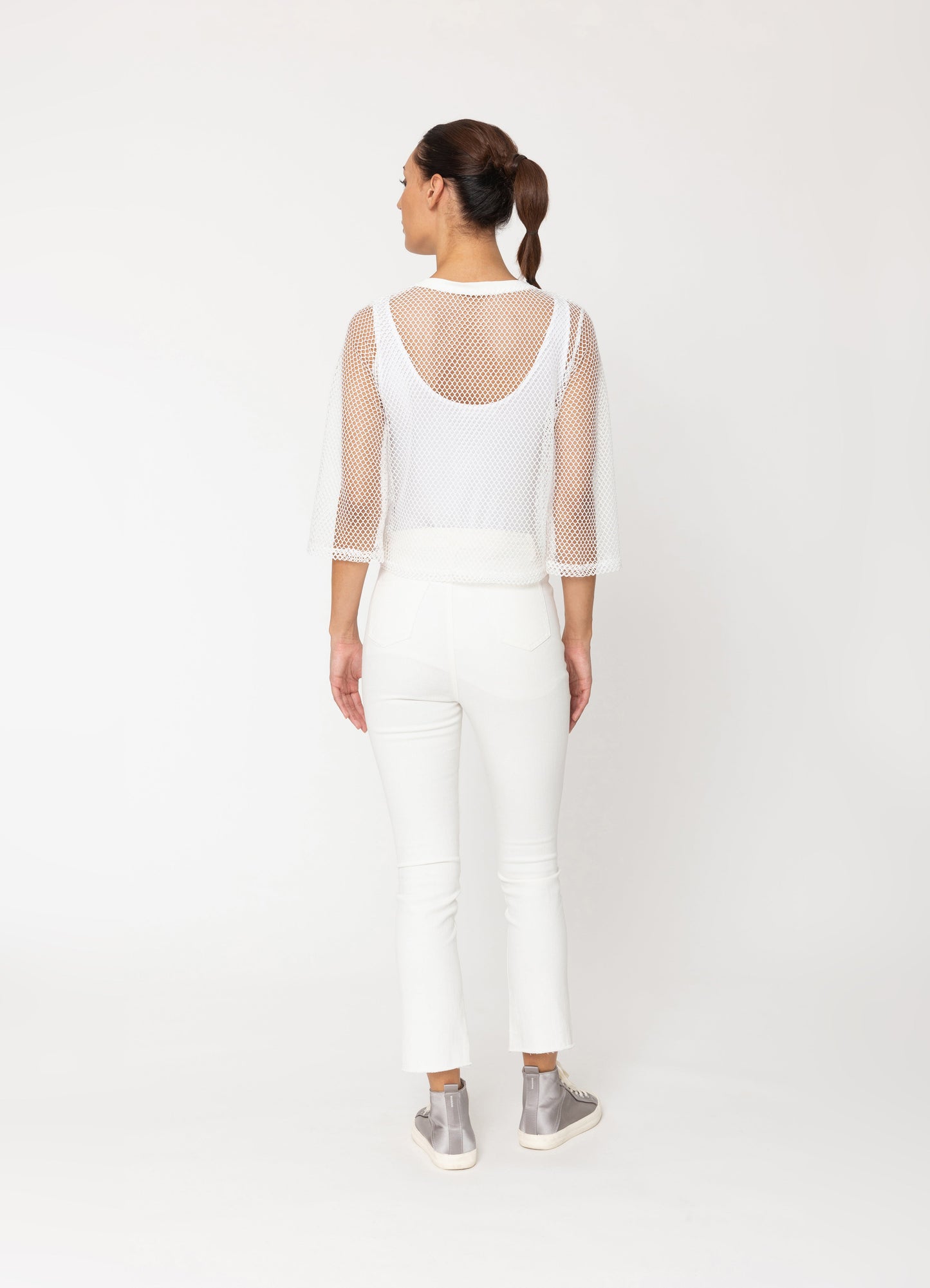 Arrow Mesh Top - 3/4 Sleeve