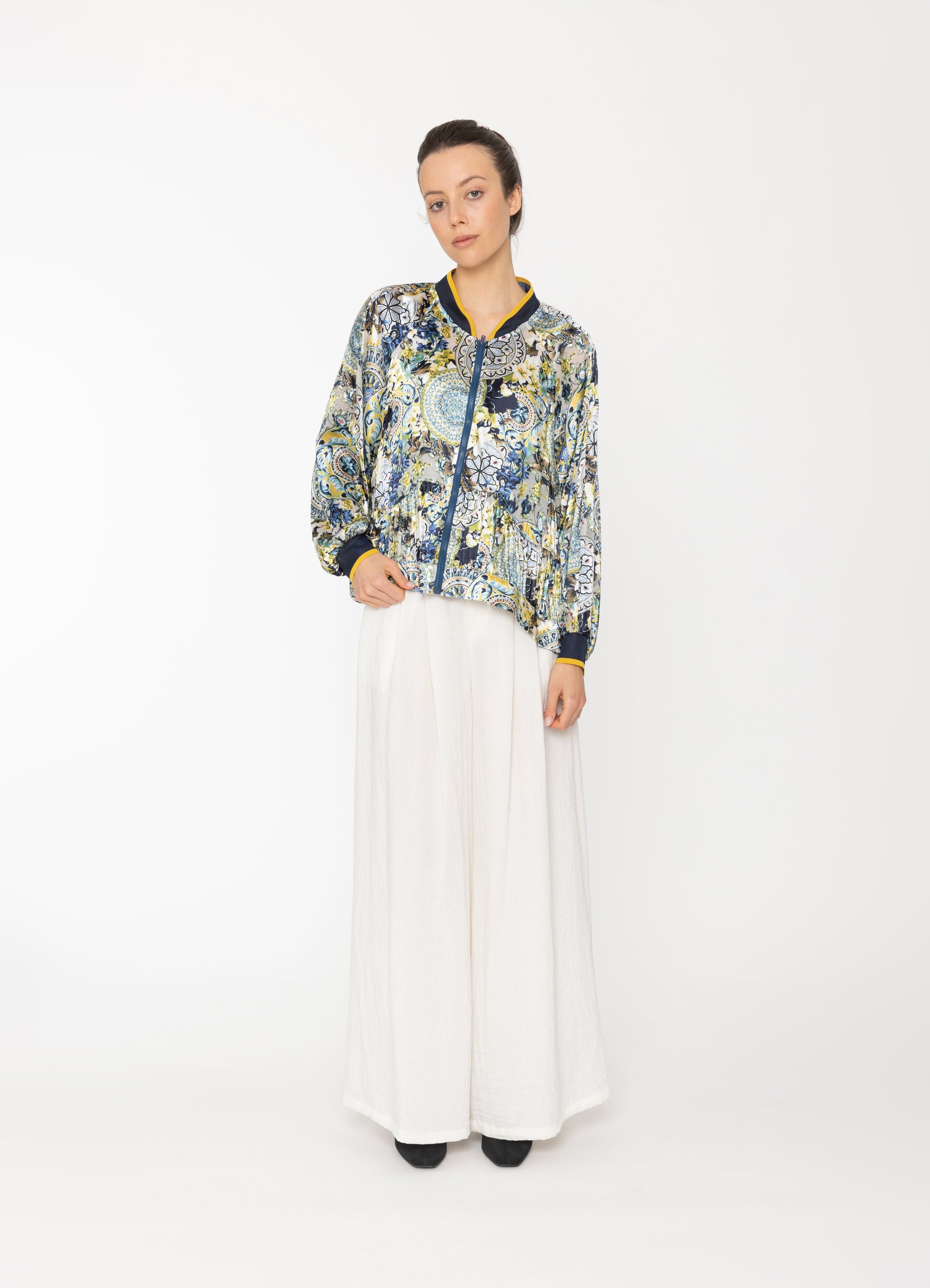 Eni Jacket in Royal Print Blacklist women's jacket NZ