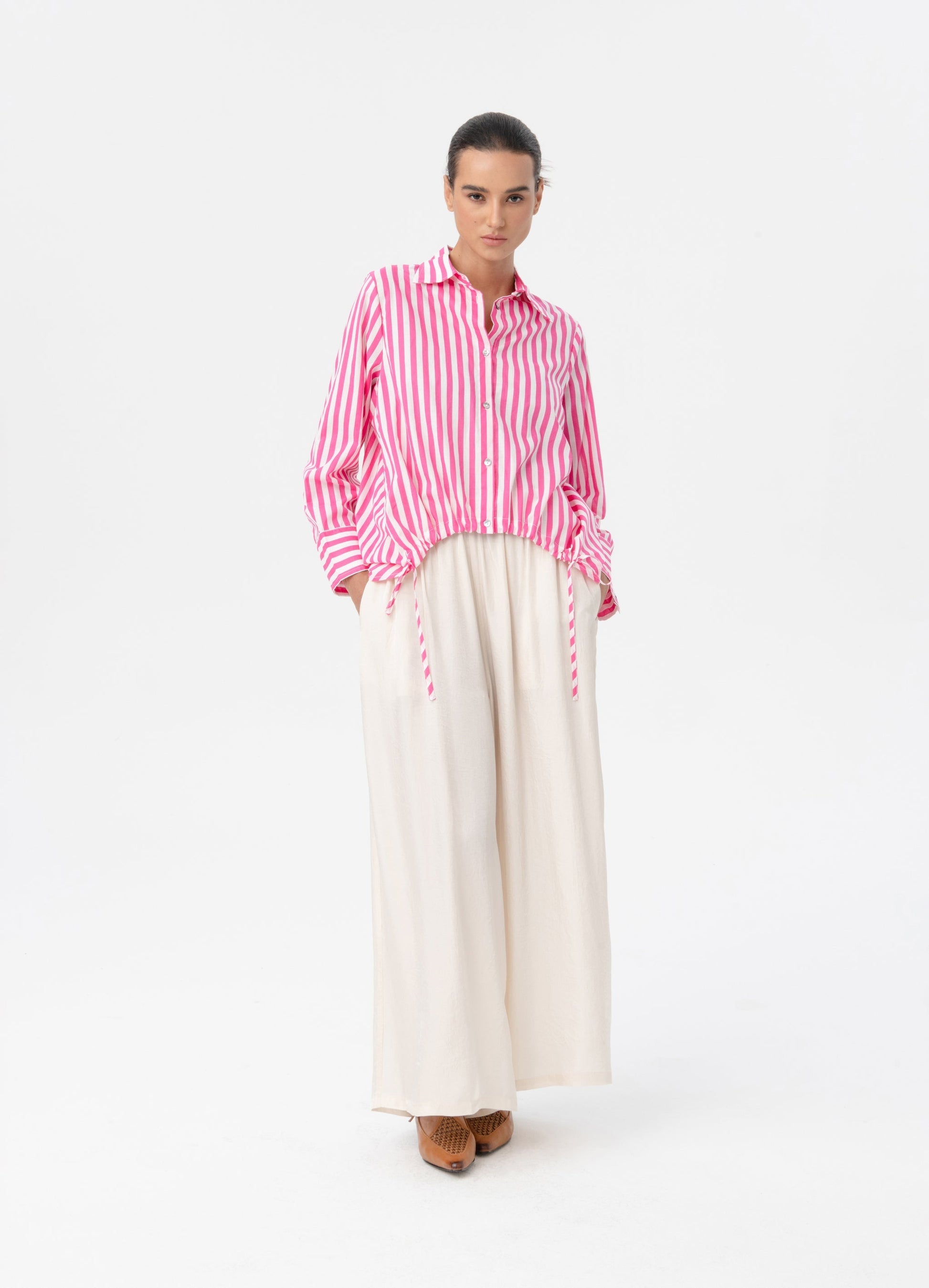 Flora Shirt in Black Stripe by Blacklist NZ women’s fashion