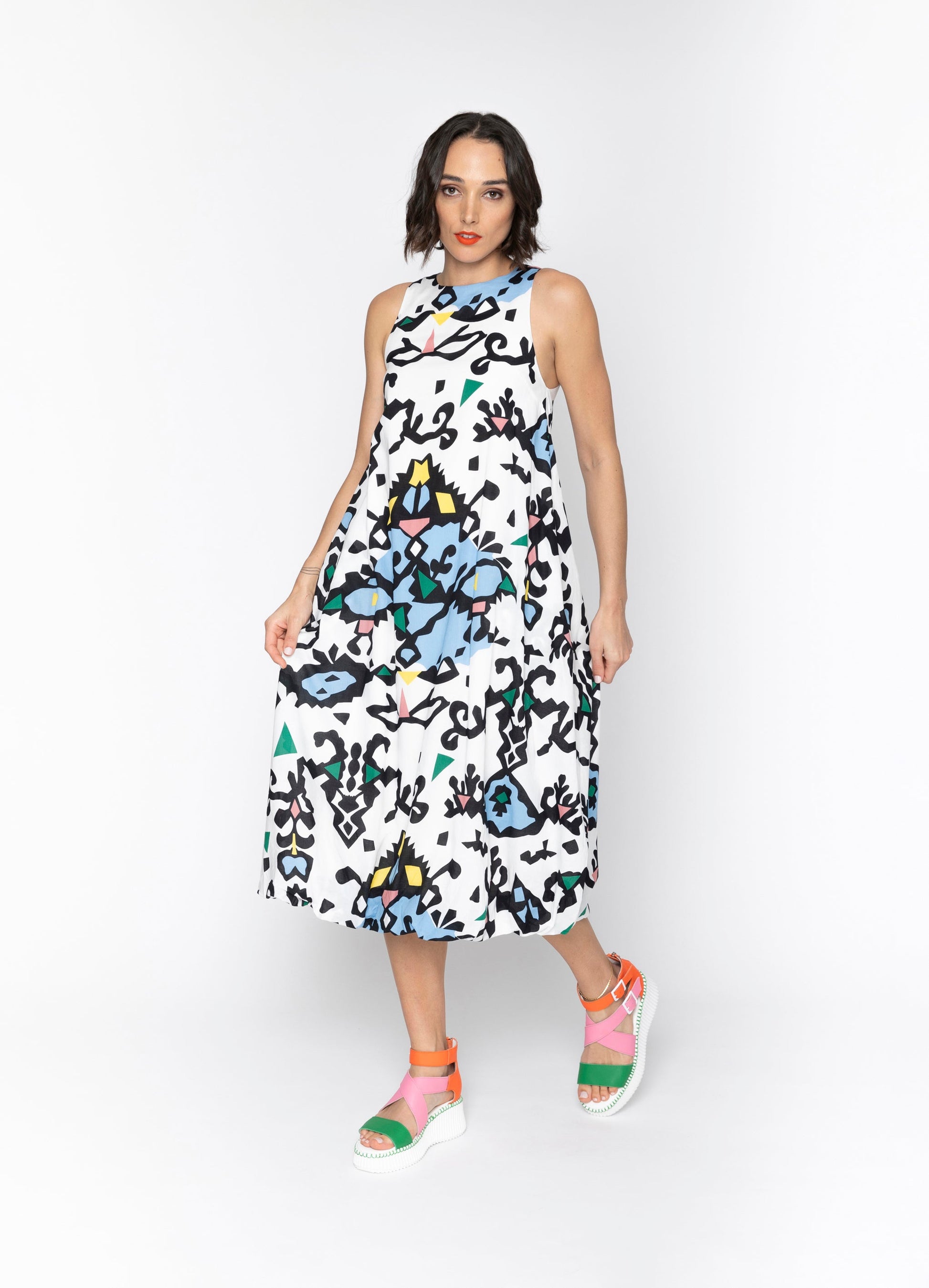 Rosa Dress in Pop Print by Blacklist NZ women’s fashion