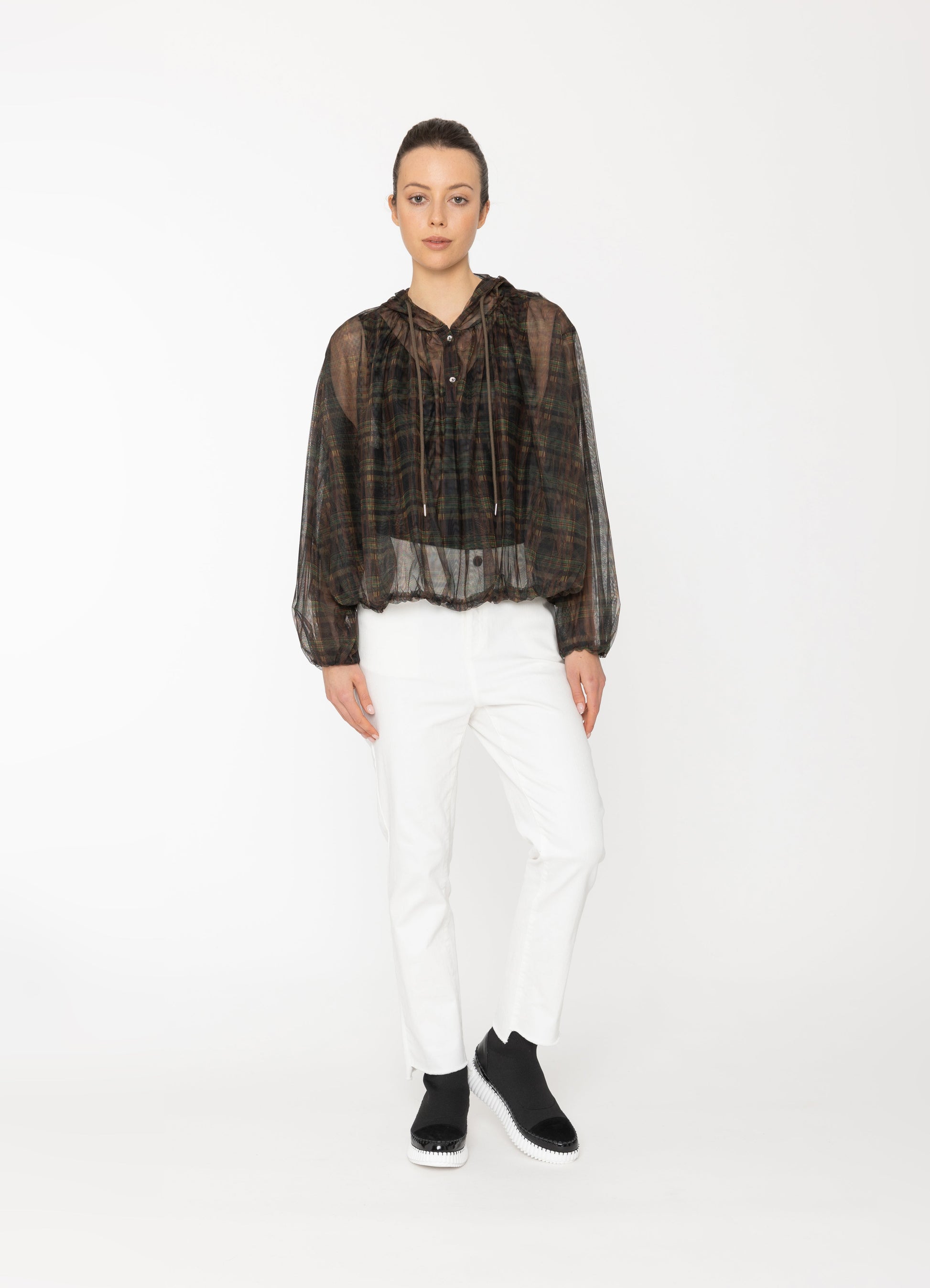 Chelsea Top in Check Blacklist women's top NZ