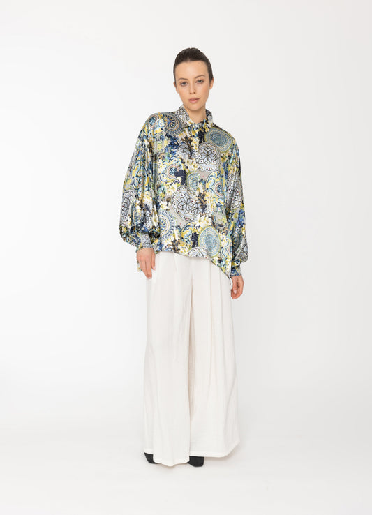 Inka Shirt in Royal Print Blacklist women's shirt NZ