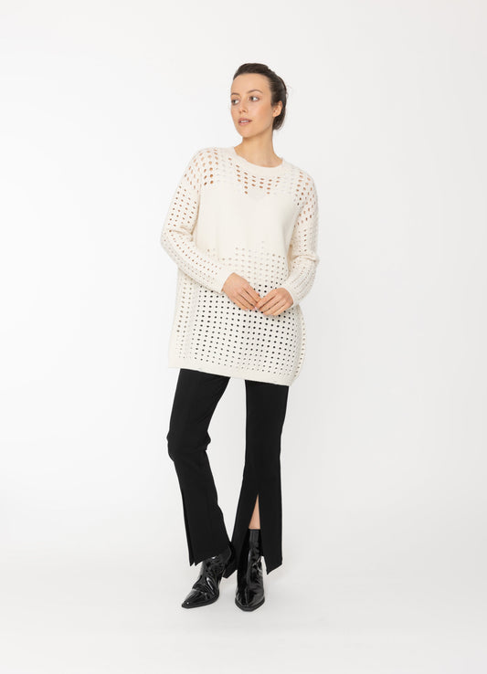 Mikki Tunic in Winter White Blacklist women's knitwear NZ