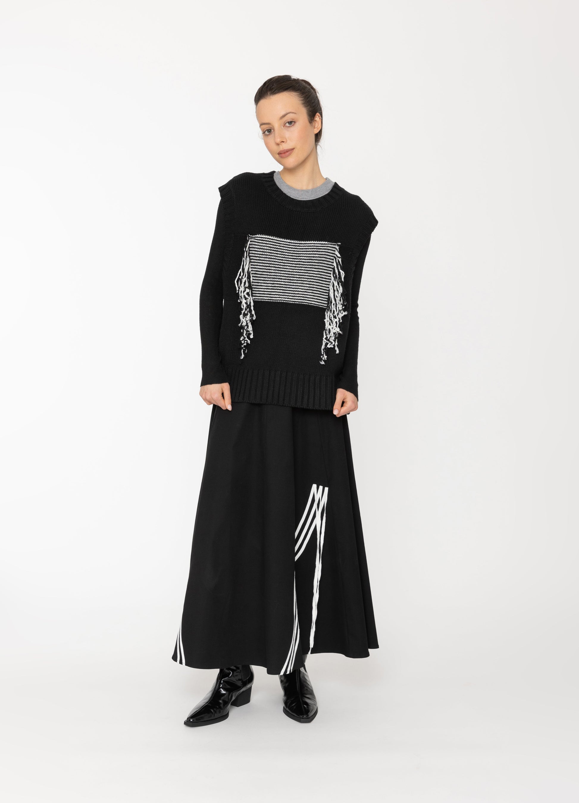 Jalen Vest in Black + White Blacklist women's vest NZ