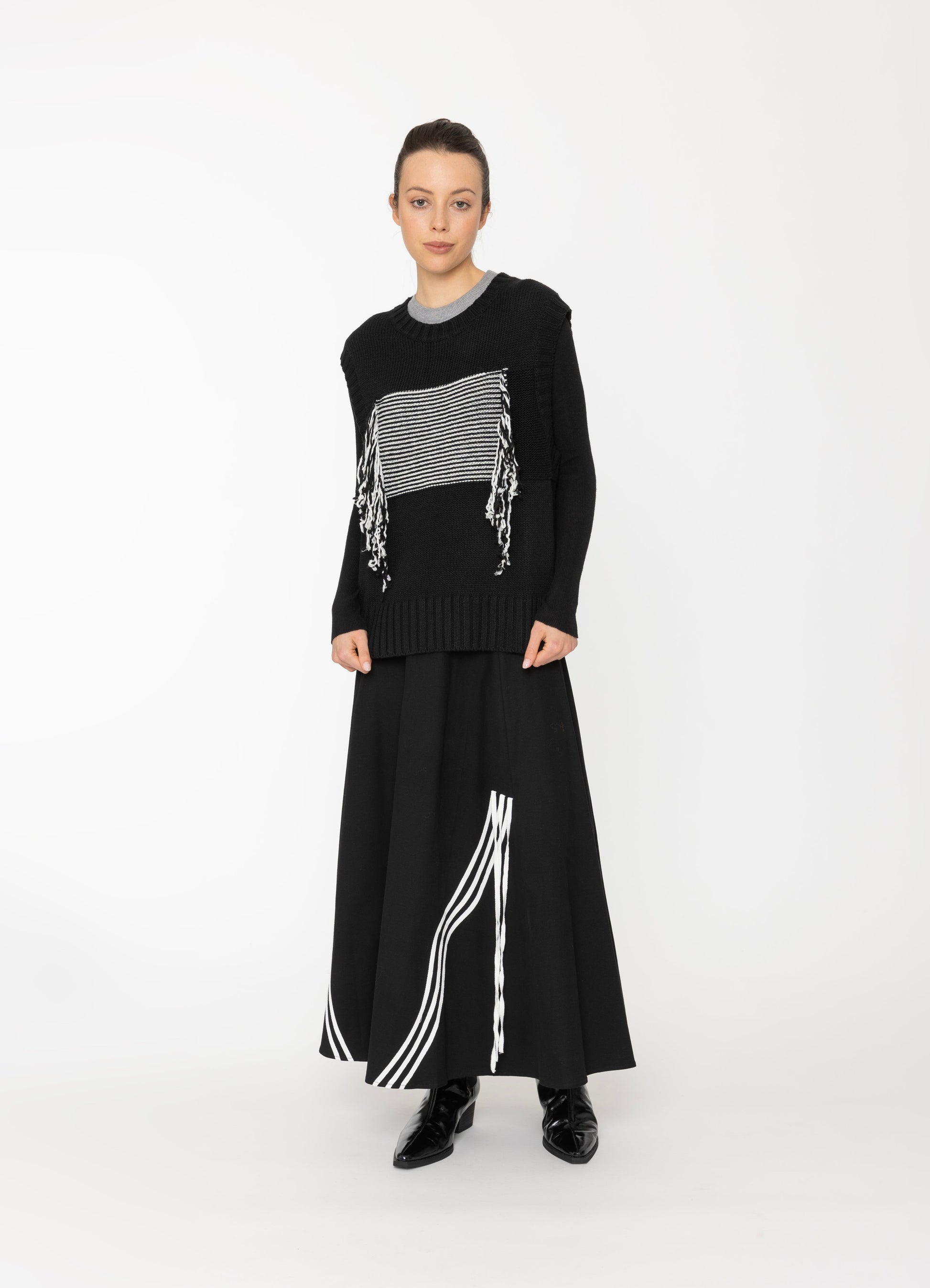 Jalen Vest in Black + White Blacklist women's vest NZ