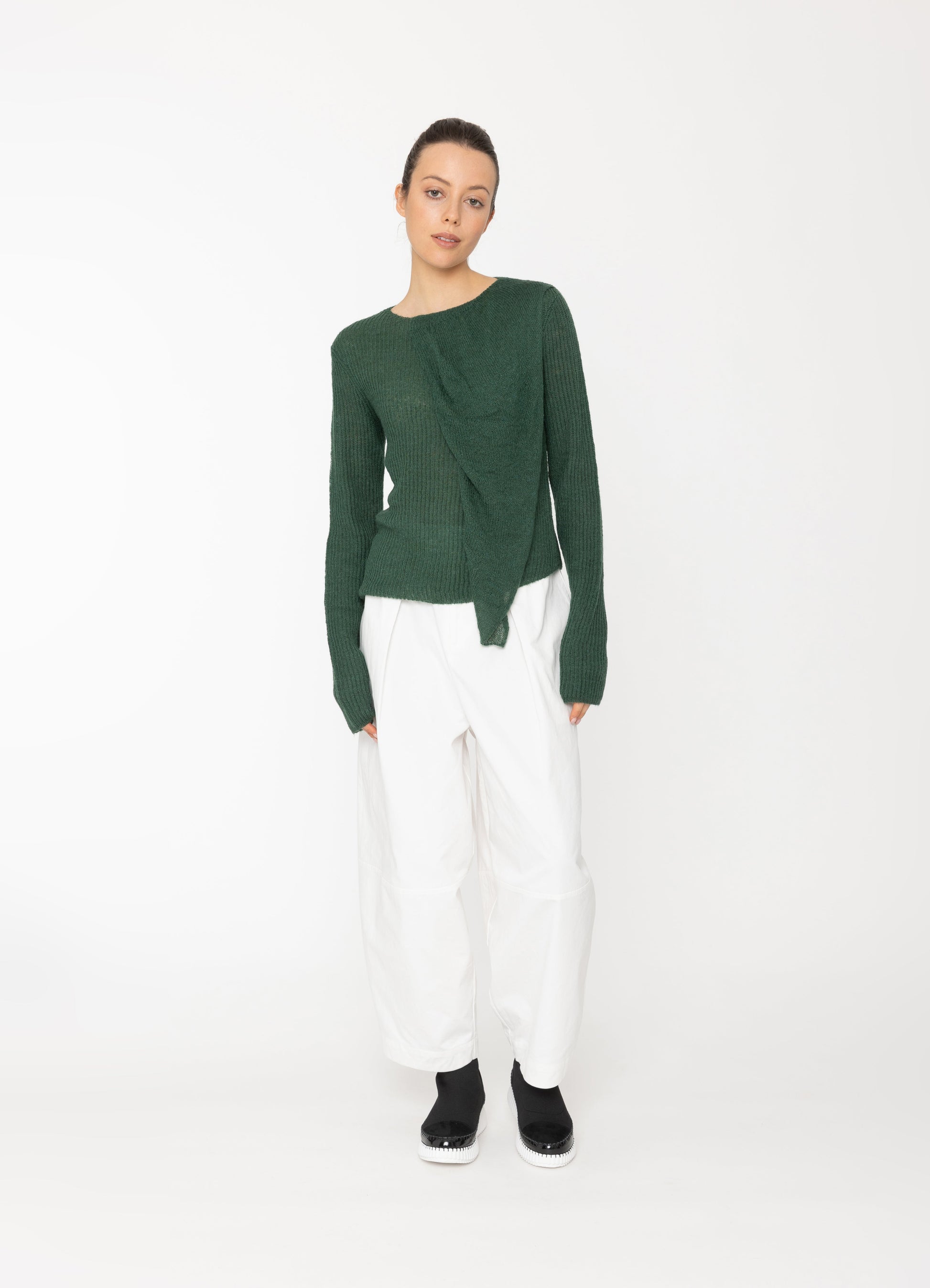 Azul Top in Grey Marl Blacklist women's knitwear NZ