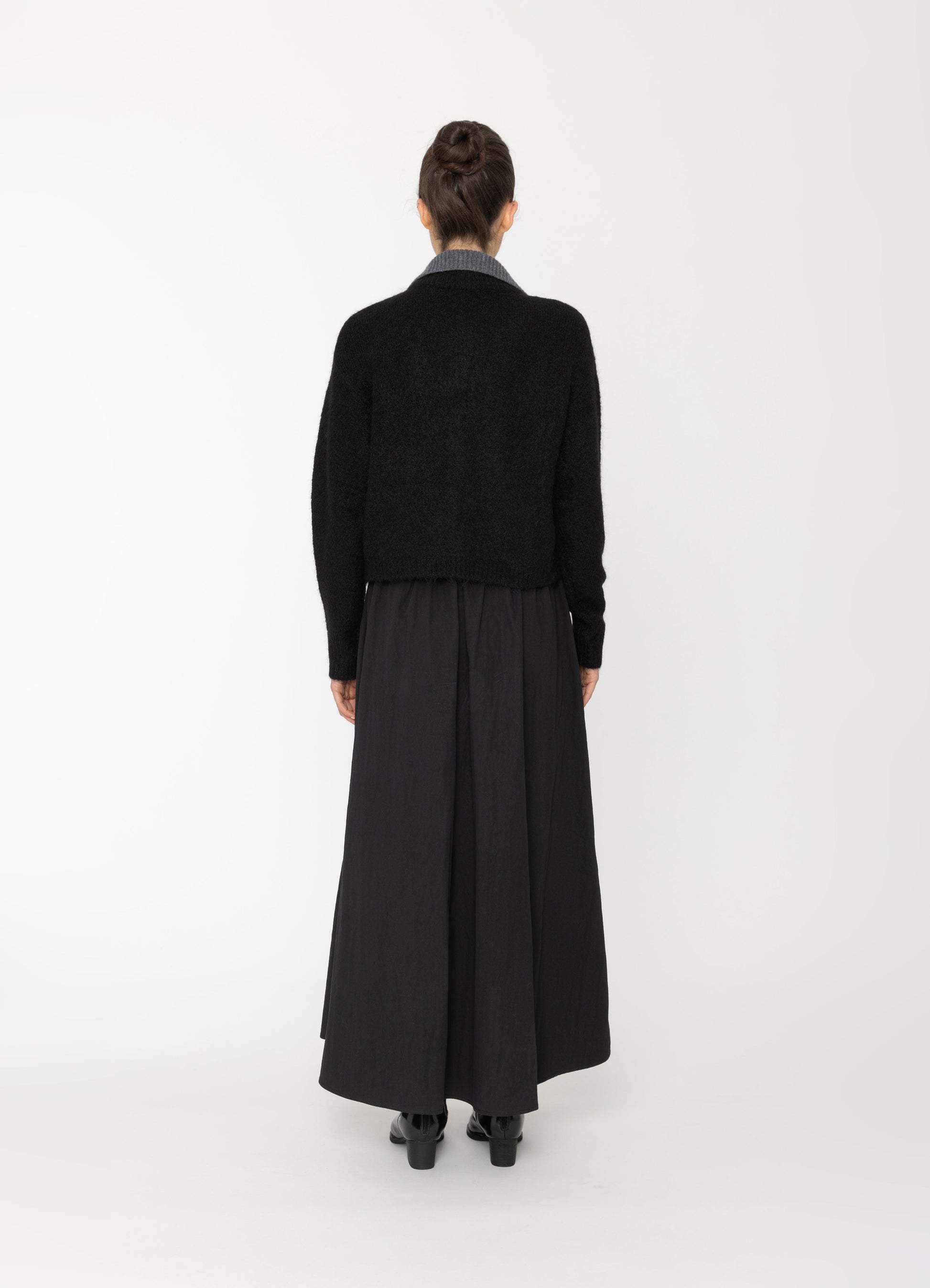 Bexi Top in Black Outer + Charcoal Inner Blacklist women's cardigan NZ