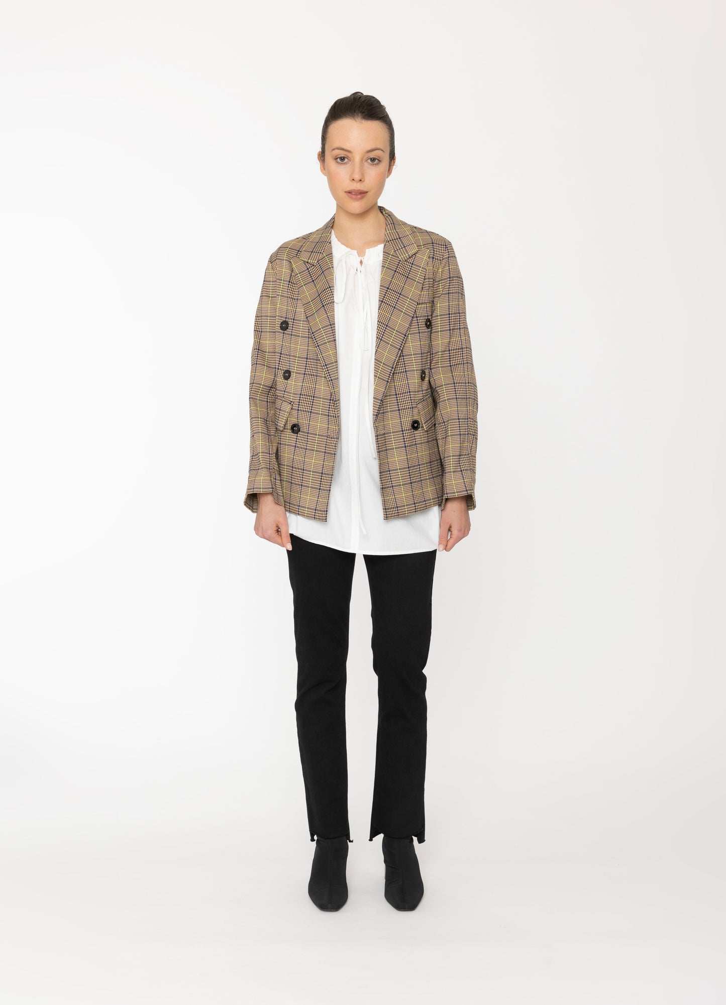 Reese Jacket in Static Print + Check Blacklist women's jacket NZ