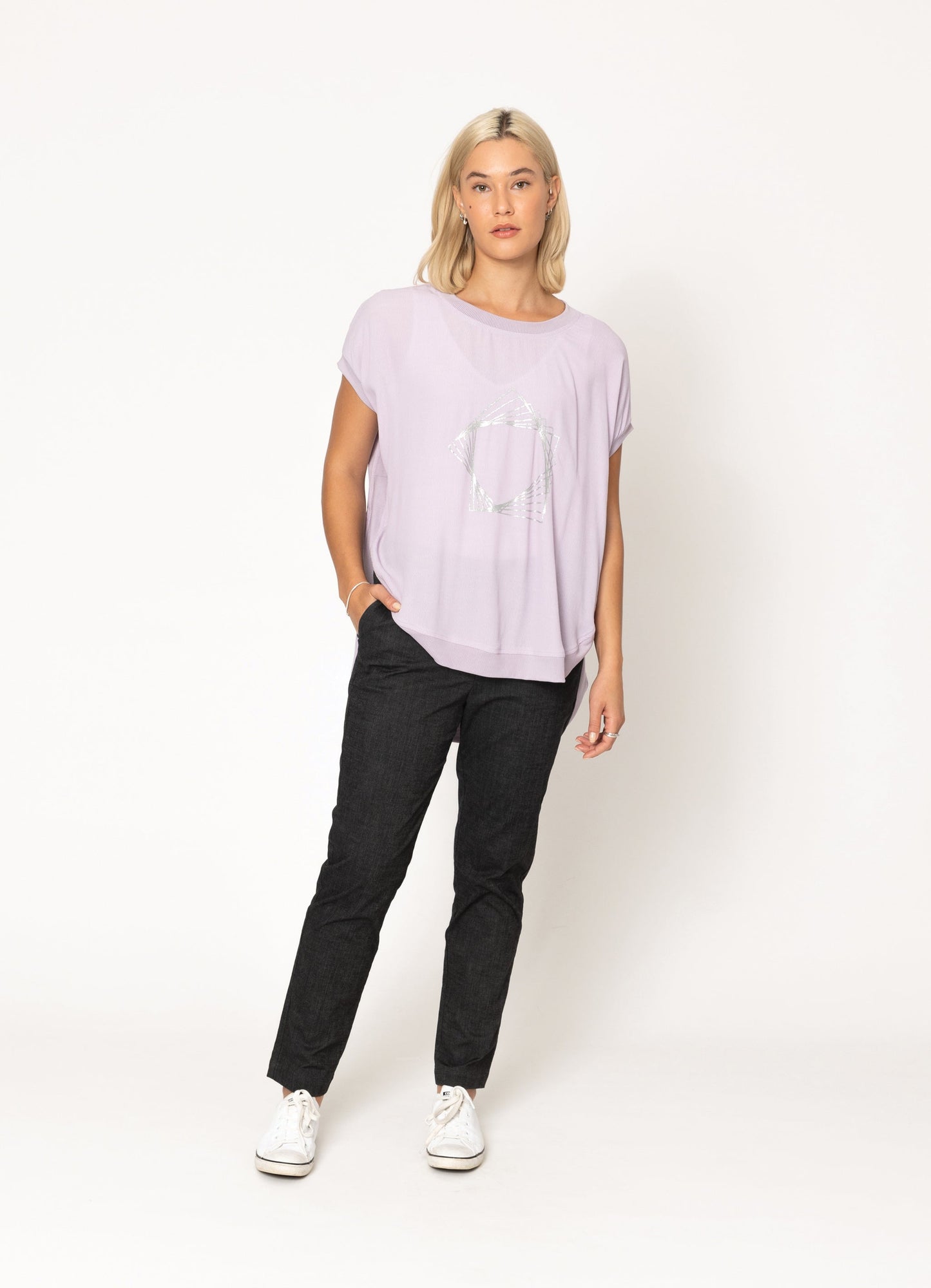 Violet Top With Print