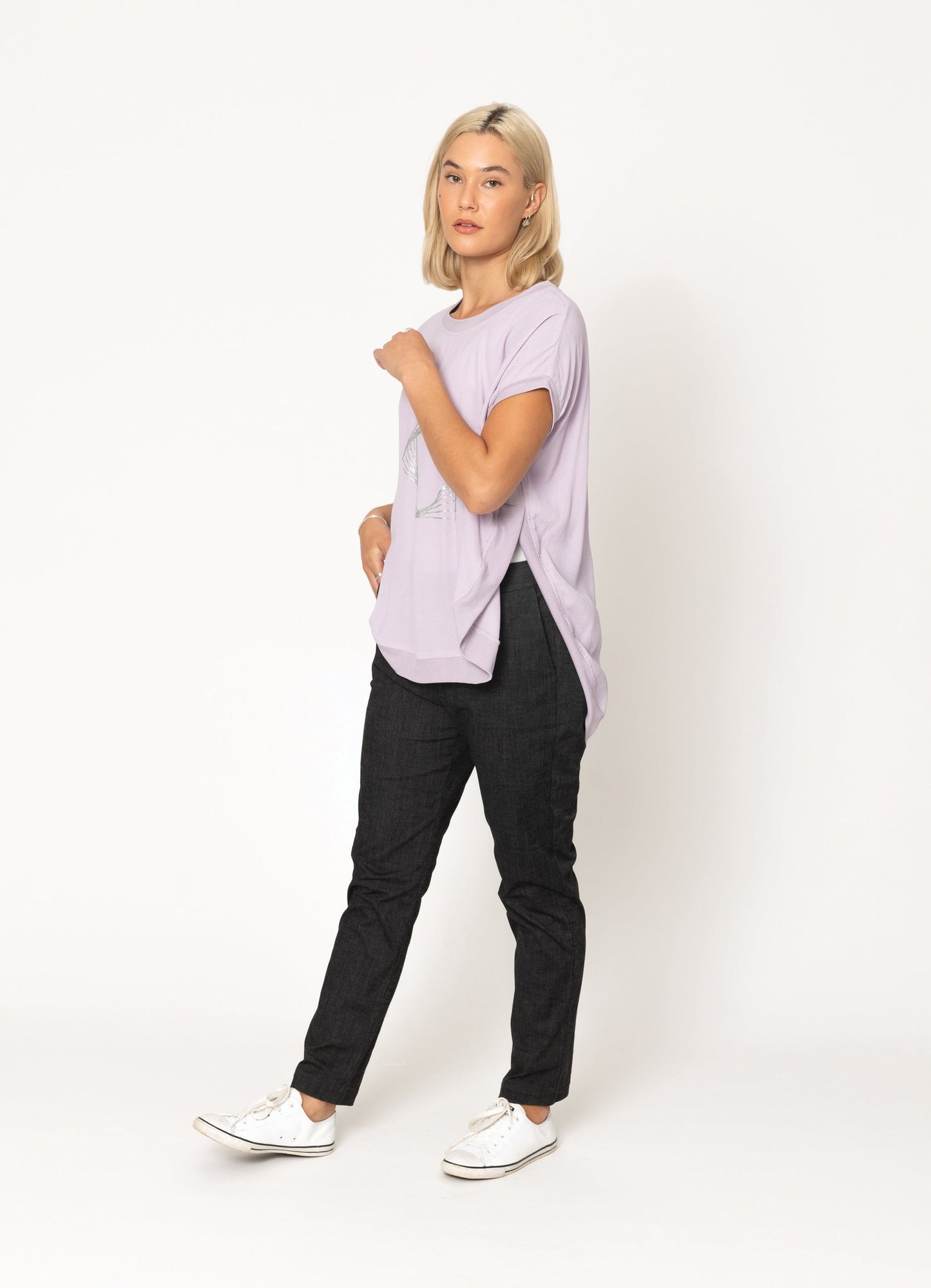 Violet Top With Print