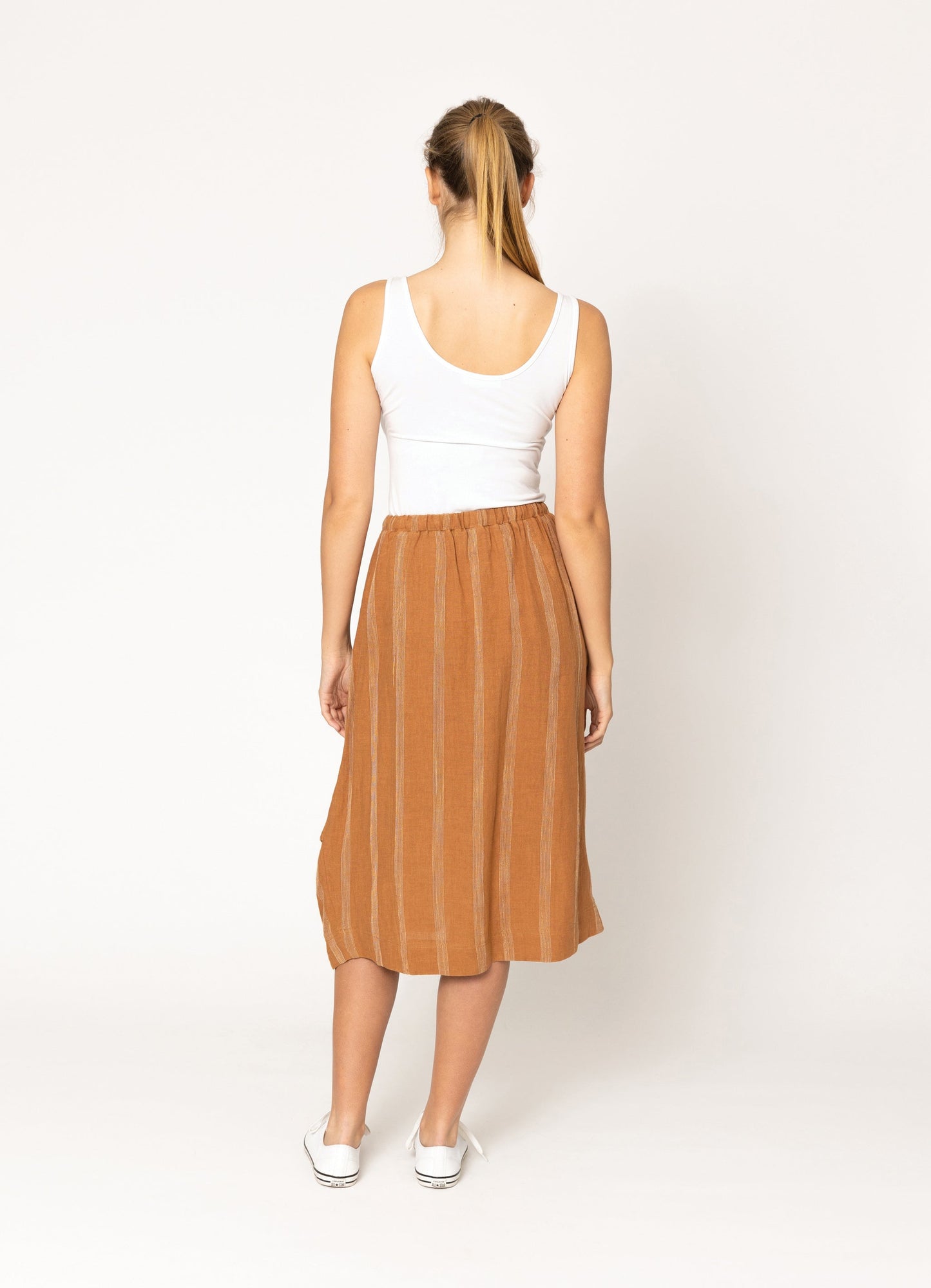 Cooper Skirt - Linen Stripe